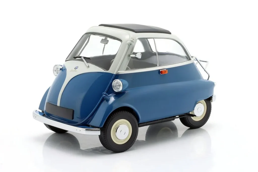 โมเดลรถ 1:18 BMW Isetta ปี 1955 สีน้ำเงิน / ขาว Minichamps