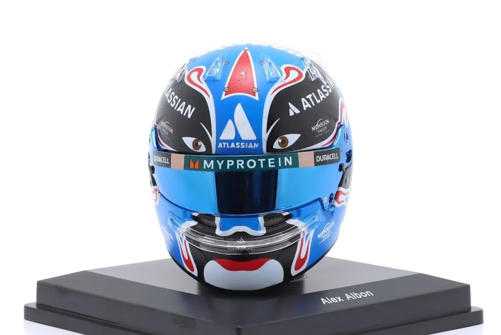 หมวกนักแข่งจำลอง 1:5 Williams FW47 #23 Alexander Albon อันดับ 7 China GP ฟอร์มูล่าวัน ปี 2025 Spark
