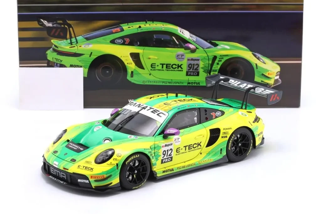 โมเดลรถ 1:18 Porsche 911 GT3 R “Grello” #912 Ayhancan Güven, Laurens Vanthoor, Matt Campbell ผู้ชนะ 12h Bathurst (Intercontinental GT Challenge) ปี 2024 Minichamps