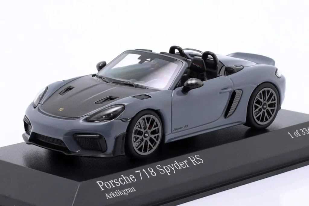 โมเดลรถ 1:43 Porsche Spyder RS Weissach-Paket ปี 2023 สีเทา Minichamps