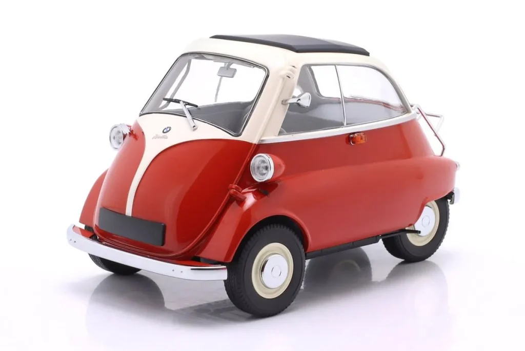 โมเดลรถ 1:18 BMW Isetta ปี 1955 สีขาวแดง Minichamps