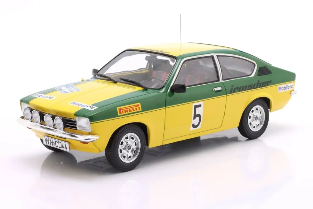 Model 1:18 Opel Kadett C GT/E #5 Walter Smolej, Christian Geistdörfer rank 2 Sachs Winter rally year 1976 ModelCarGroup