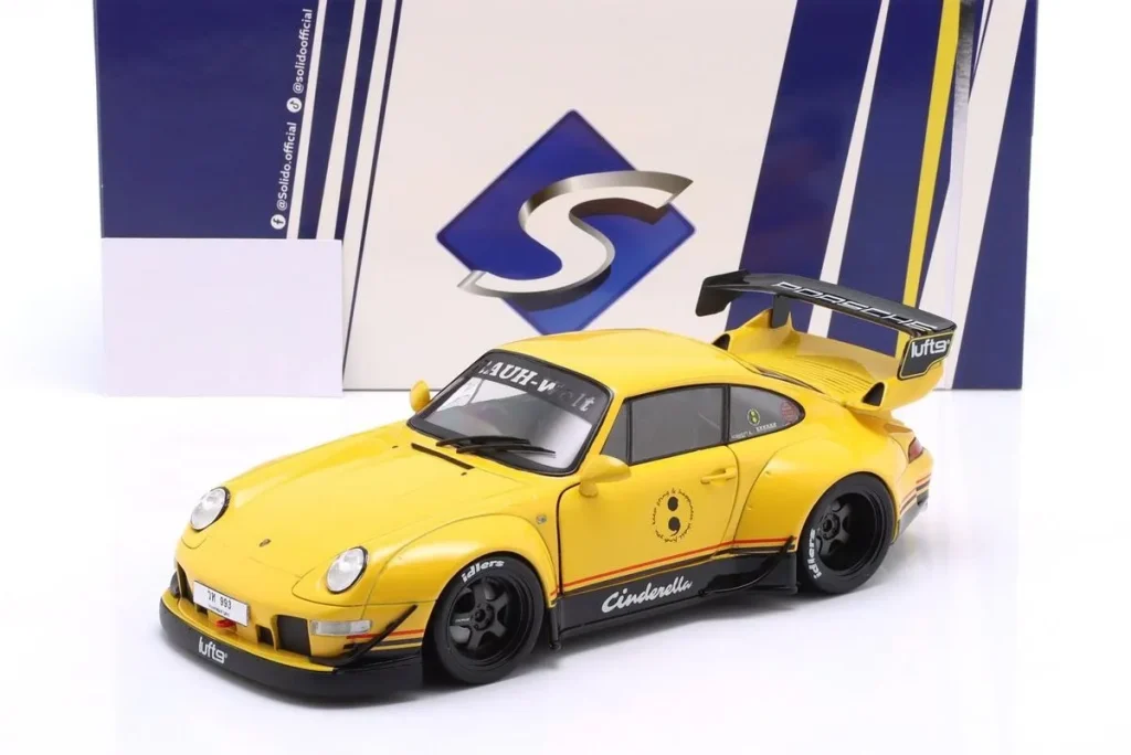 โมเดลรถ 1:18 Porsche 911 (993) RWB Rauh-Welt “Cinderella” ปี 2020 สีเหลือง Solido