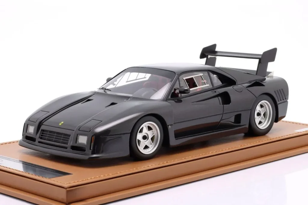 โมเดลรถ 1:18 Ferrari 288 GTO Evoluzione ปี 1985 สีดำเมทัลลิก / เงิน ล้อ Tecnomodel