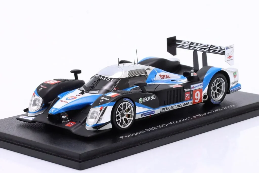 โมเดลรถ 1:43 Peugeot 908 HDi #9 Alexander Wurz, David Brabham, Marc Gené 24 ชั่วโมง เลอมังส์ ปี 2009 Spark