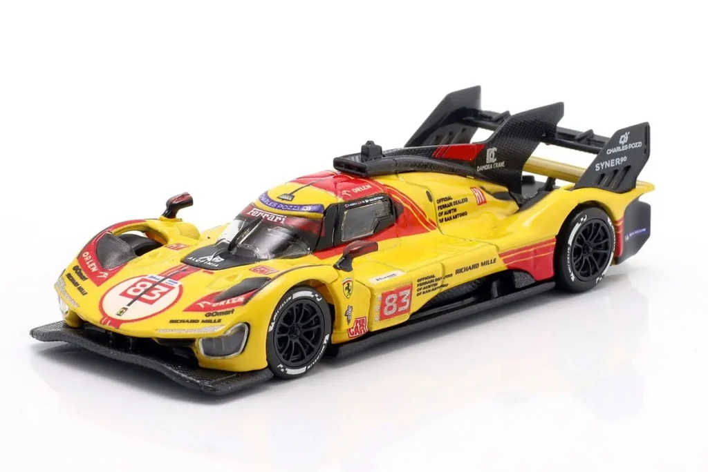 Model 1:64 Ferrari 499P #83 Robert Kubica, Yifei Ye, Robert Shwartzman 24 hours Le Mans year 2024 Polistil