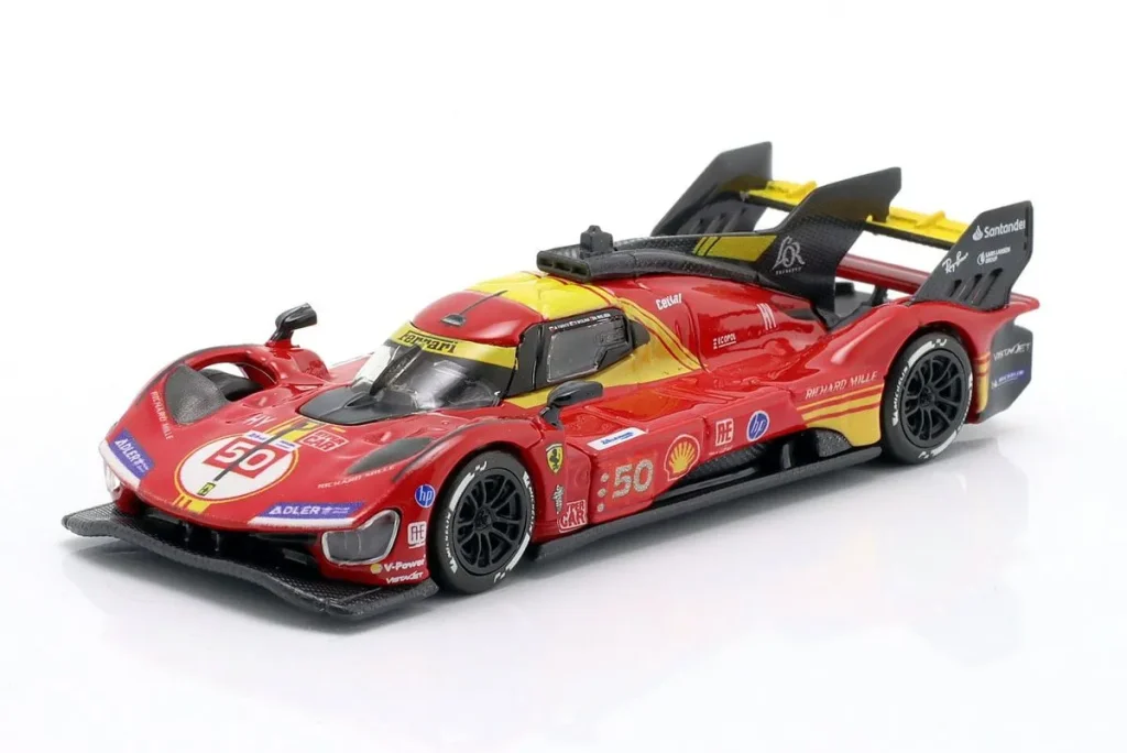 Model 1:64 Ferrari 499P #50 Antonio Fuoco, Nicklas Nielsen, Miguel Molina winner 24h LeMans year 2024 Polistil