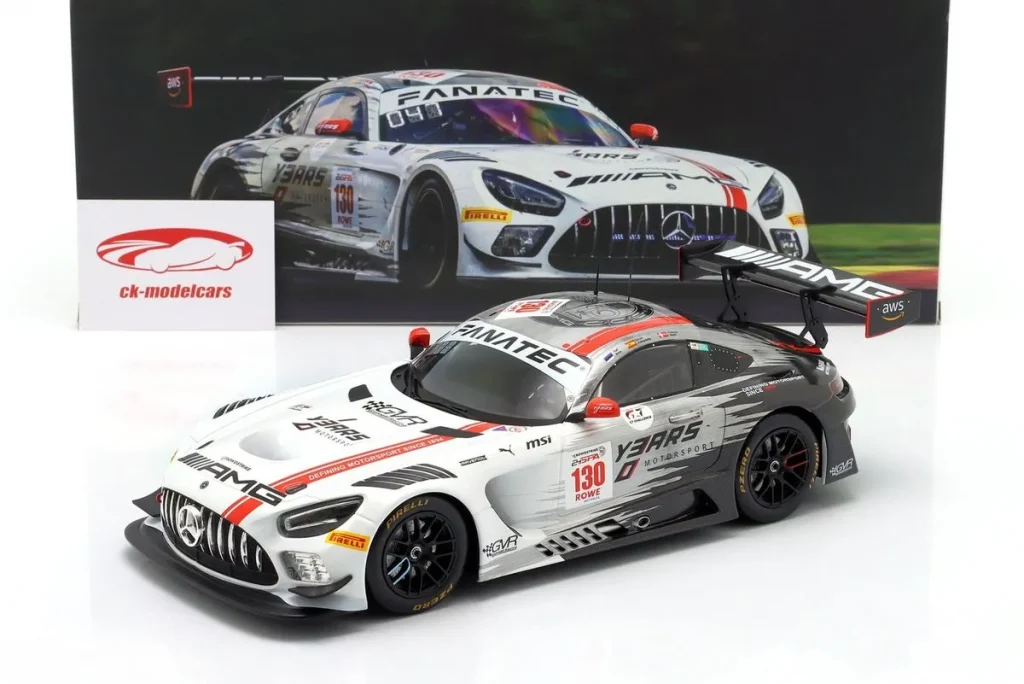 โมเดลรถ 1:18 Mercedes-AMG GT3 Evo #130 Ralf Aron, Daniel Juncadella, Frederik Vesti 24 ชั่วโมง สปา ปี 2024 Ixo