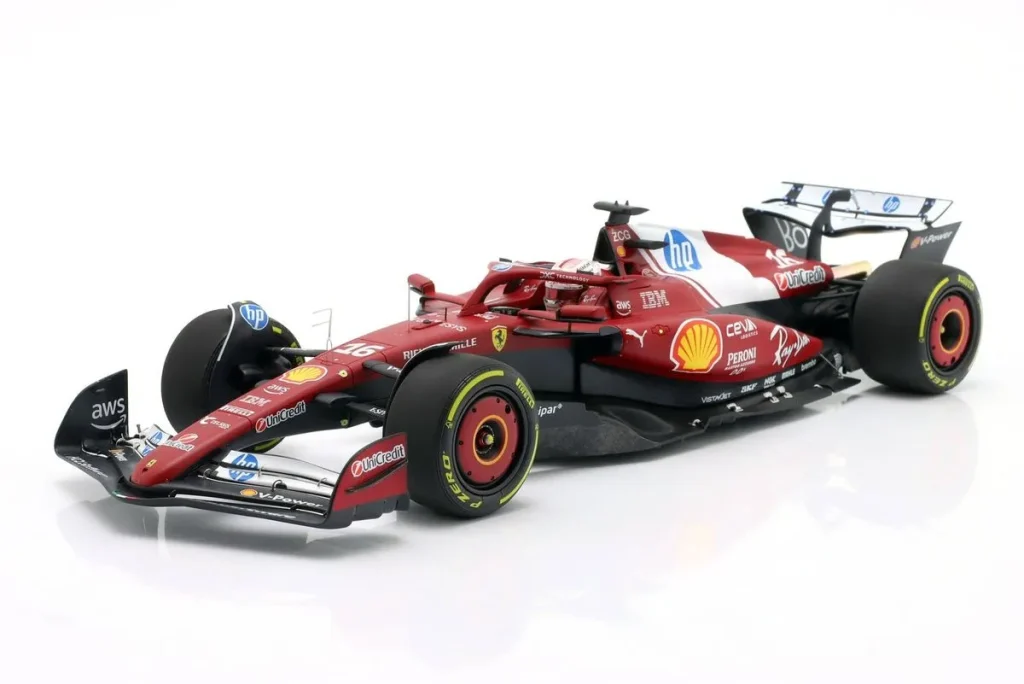 โมเดลรถ 1:18 Ferrari SF-25 #16 Charles Leclerc อันดับ 5 Sprint-การแข่งขัน China GP ฟอร์มูล่าวัน ปี 2025 BBR Models