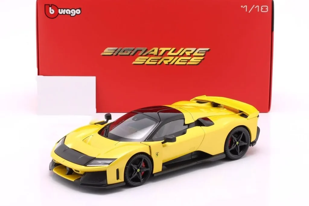โมเดลรถ 1:18 Ferrari F80 ปี 2024 สีเหลือง เมทัลลิก (tristrato เหลือง) / ดำ ล้อ Bburago