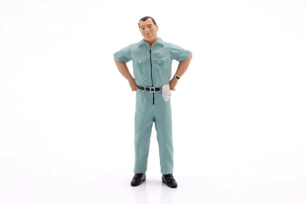 手办 1:18 Mechaniker 含蓝色 Overall skeptisch – figurenmanufaktur