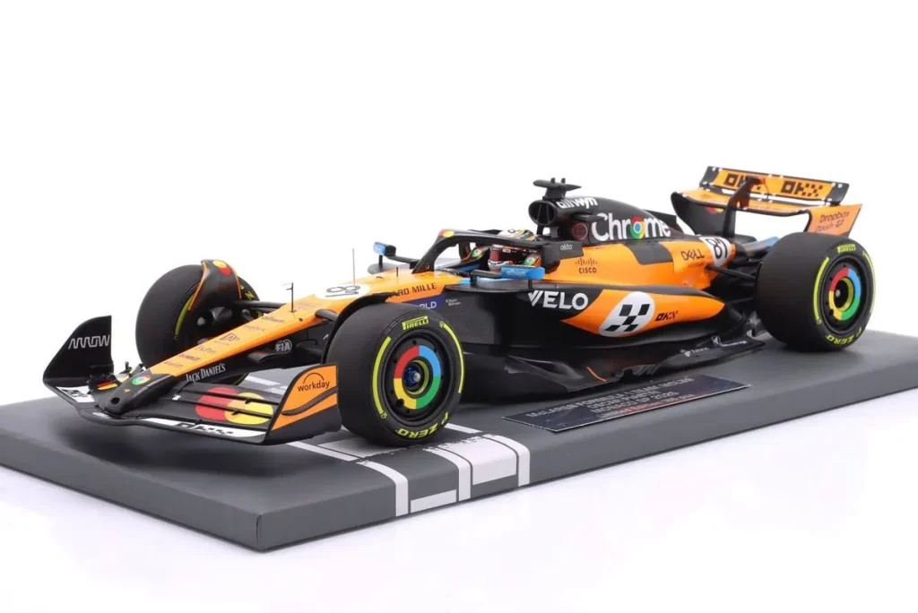 โมเดลรถ 1:18 McLaren MCL39 #81 Oscar Piastri อันดับ 3 Monaco GP ฟอร์มูล่าวัน ปี 2025 Minichamps