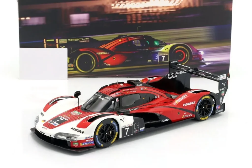 โมเดลรถ 1:18 Porsche 963 #7 Felipe Nasr, Nick Tandy, Laurens Vanthoor ผู้ชนะ 12h Sebring IMSA ปี 2025 Ixo