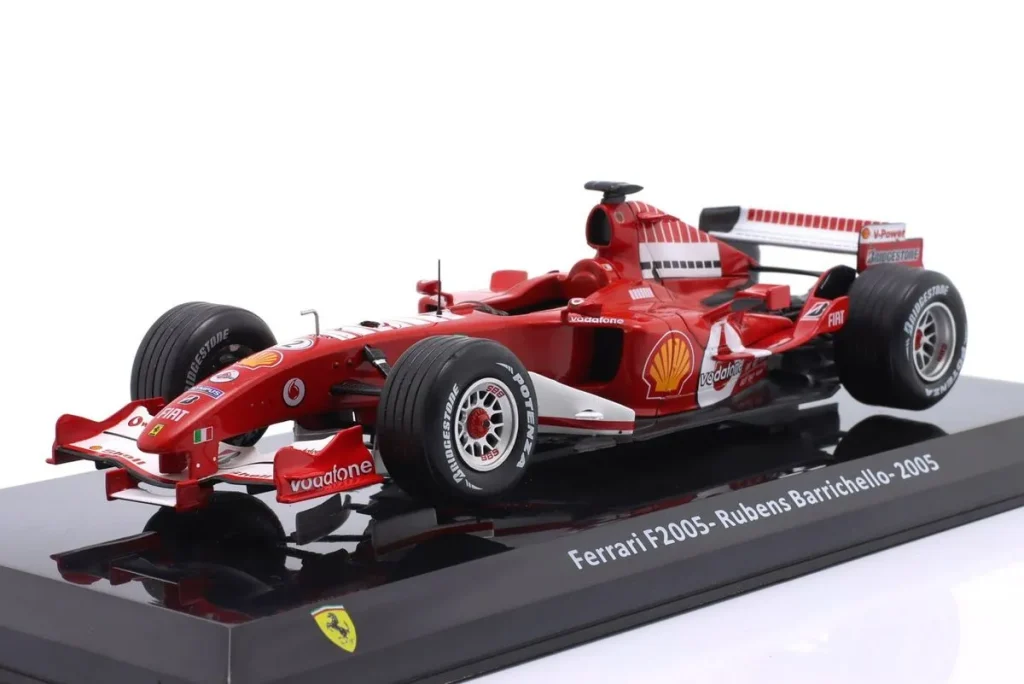 โมเดลรถ 1:24 Ferrari F2005 #2 Rubens Barrichello ฟอร์มูล่าวัน ปี 2005 Premium Collectibles