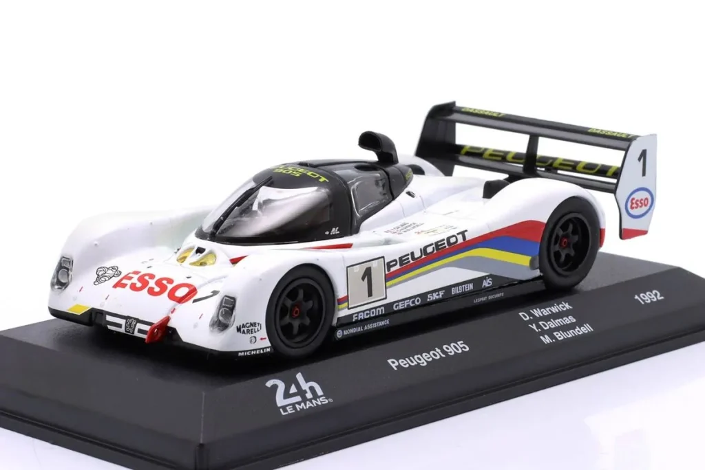 โมเดลรถ 1:43 Peugeot 905 Evo 1 #1 Derek Warwick, Yannick Dalmas, Mark Blundell 24 ชั่วโมง เลอมังส์ ปี 1992 Altaya