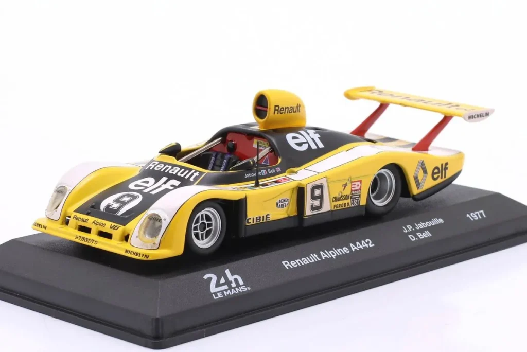 Model 1:43 Renault Alpine A442 #9 Jean-Pierre Jabouille, Derek Bell 24 hours Le Mans year 1977 Altaya