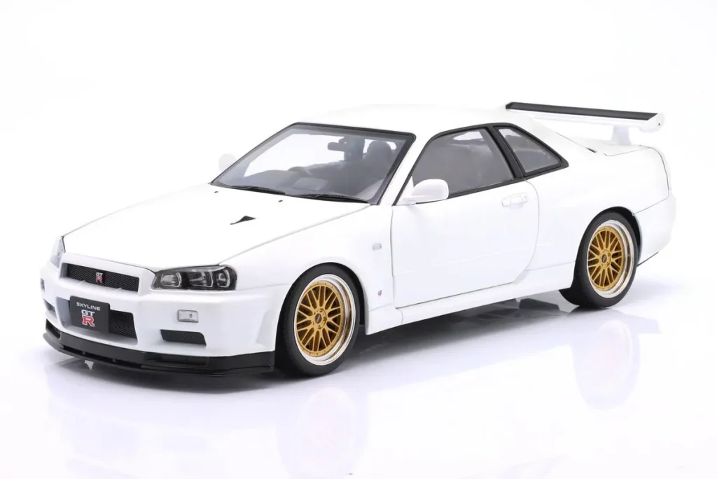 车型 1:12 Nissan Skyline GT-R (R34) V-Spec II BBS-轮毂年 2001 白色 KK-Scale