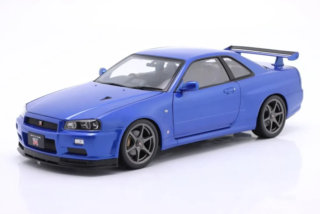 车型 1:12 Nissan Skyline GT-R (R34) V-Spec II OEM-轮毂年 2001 金属蓝 KK-Scale