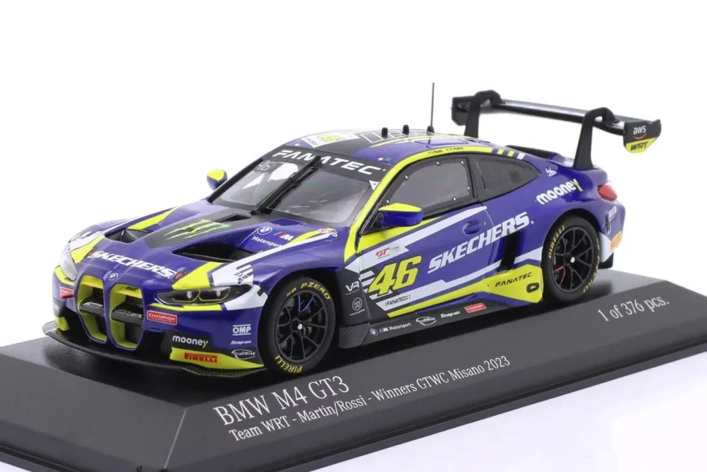 车型 1:43 BMW M4 GT3 #46 Valentino Rossi, Maxime Martin 冠军 Misano GTWCE (GT World Challenge Europe) 年 2023 Minichamps
