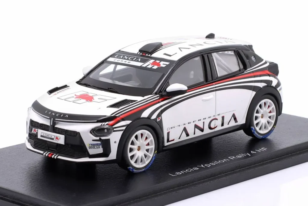 Model 1:43 Lancia Ypsilon Rally 4 HF Testcar year 2025 white / Dekor Spark