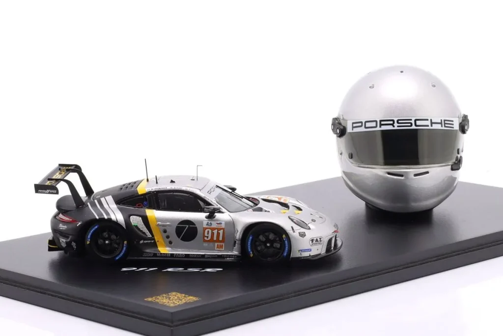 replica racing helmet 1:43 Porsche 911 RSR-19 #911 Michael Fassbender, Richard Lietz, Martin Rump Film “Michael Fassbender – Road to Le Mans” year 2023