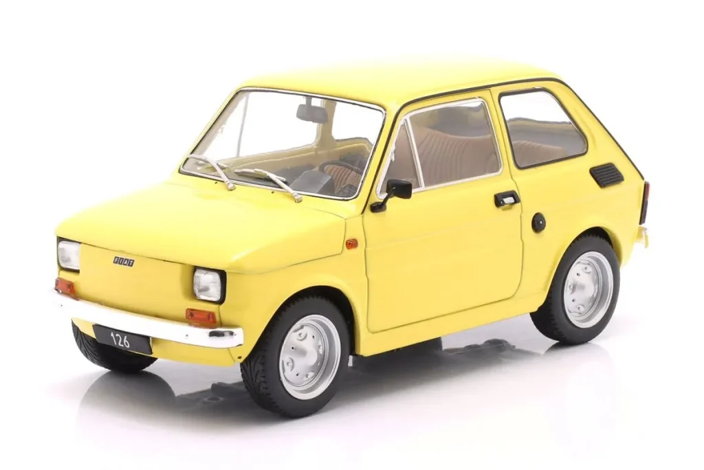 โมเดลรถ 1:18 Fiat 126 ปี 1972 สีเหลือง ModelCarGroup