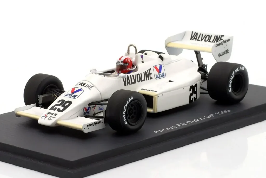 โมเดลรถ 1:43 Arrows A6 #29 Marc Surer อันดับ 8 Niederlande GP ฟอร์มูล่าวัน ปี 1983 Spark