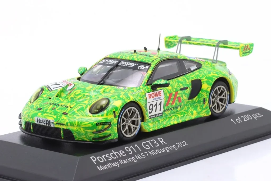 โมเดลรถ 1:43 Porsche 911 GT3 R #911 Julien Andlauer, Frédéric Makowiecki NLS 7 Nürburgring ปี 2022 Minichamps