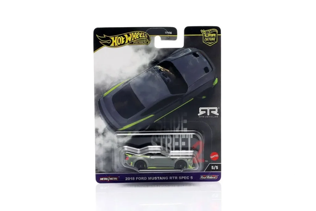 车型 1:64 Ford Mustang RTR Spec 5 年 2018 灰色 / 发黄 HotWheels