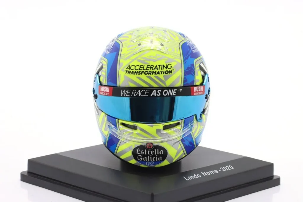 replica racing helmet 1:5 McLaren MCL35 #4 Lando Norris Formula One year 2020 Spark