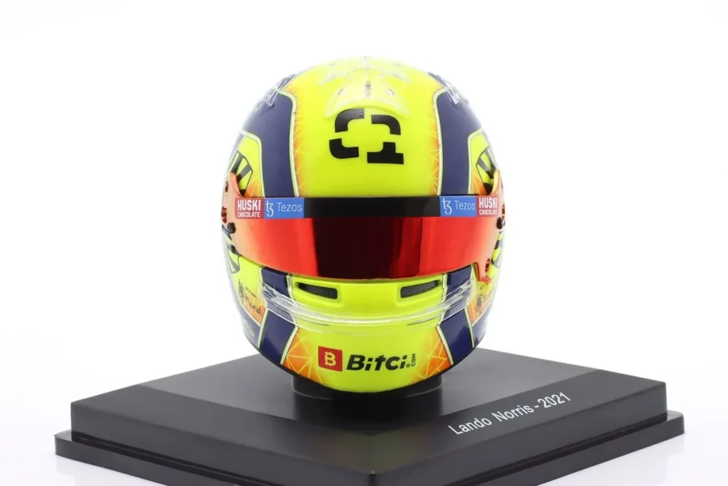 replica racing helmet 1:5 McLaren MCL35M #4 Lando Norris Formula One year 2021 Spark