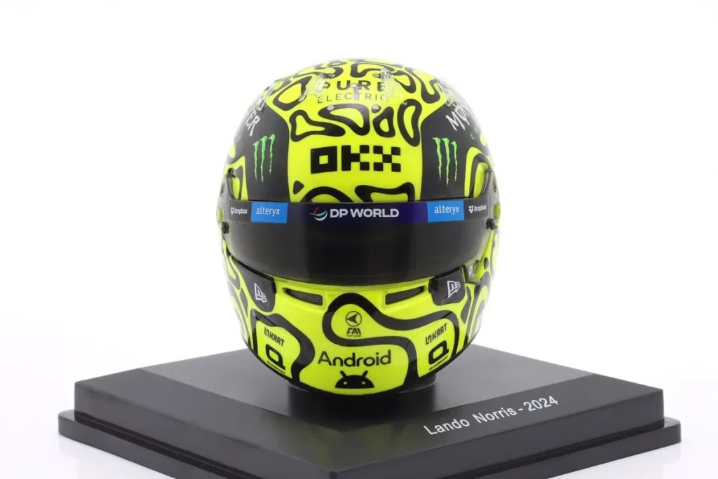 replica racing helmet 1:5 McLaren MCL38 #4 Lando Norris Formula One year 2024 Spark