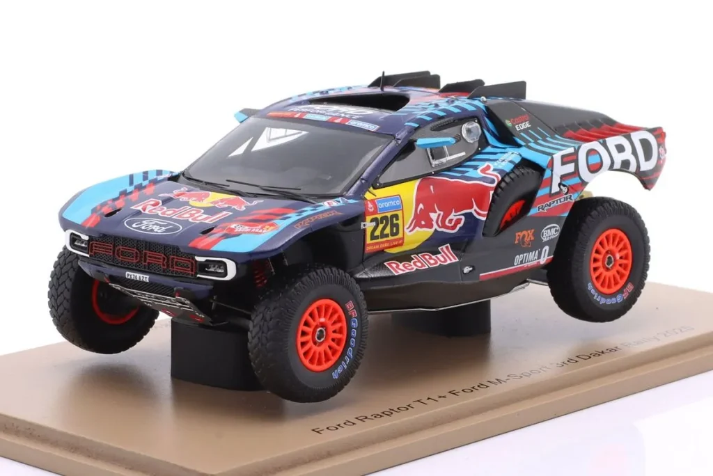 车型 1:43 Ford Raptor T1+ #226 Mattias Ekström, Emil Bergkvist 排名 3 Dakar Rally 年 2025 Spark