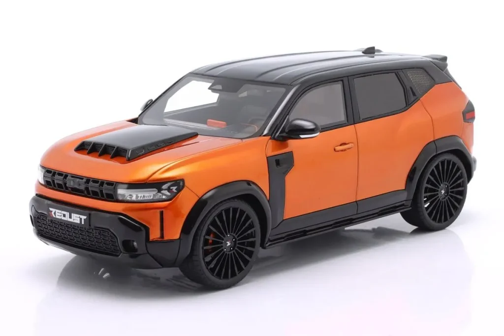 Model 1:18 Dacia Duster Redust Sport 4×2 Hybrid year 2025 orange / Black Ottomobile