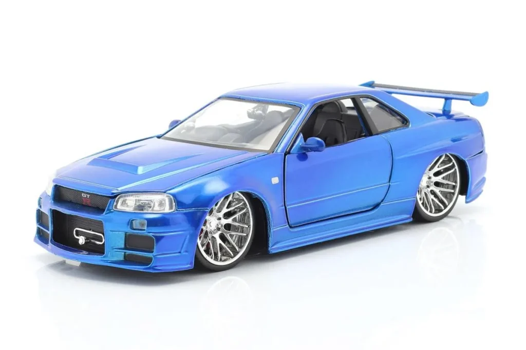 车型 1:24 Nissan Skyline GT-R R34 蓝色 Jadatoys