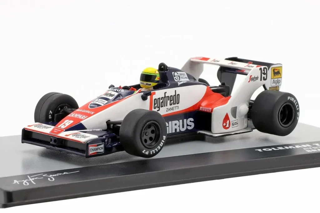 Model 1:43 Toleman TG183B #19 Ayrton Senna Formula One year 1984 Altaya
