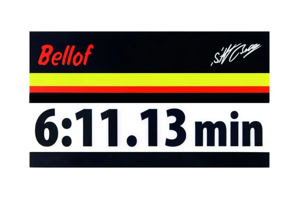 sticker Stefan Bellof Rekordrunde 6:11.13 min Black 200 x 35 mm Black