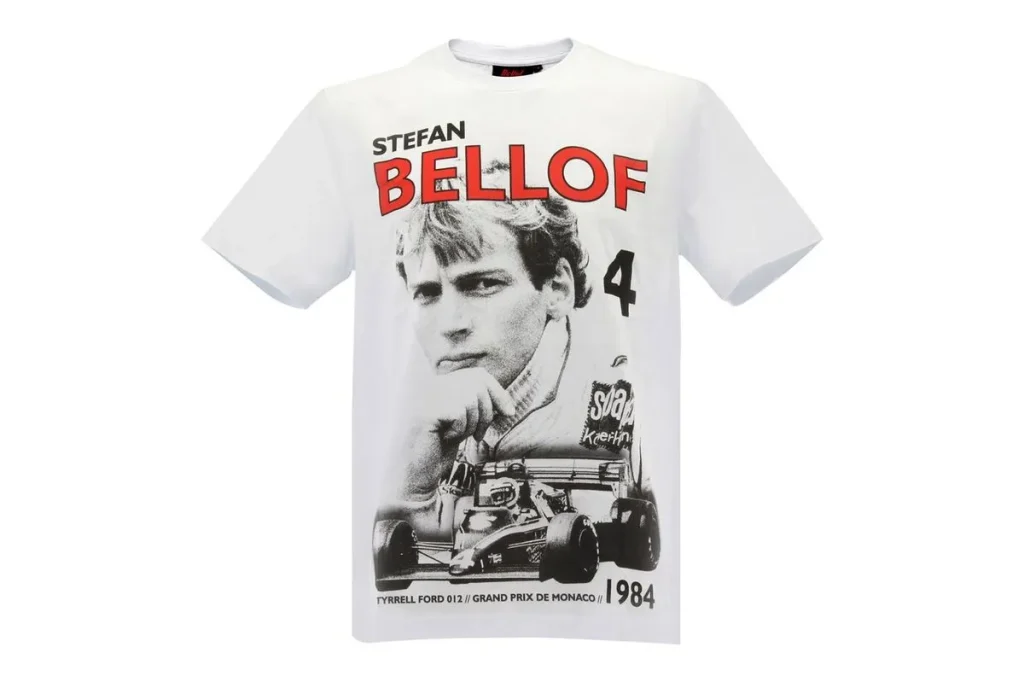 เสื้อยืด Stefan Bellof Podium GP Monaco 1984 สีขาว / แดง / ดำ