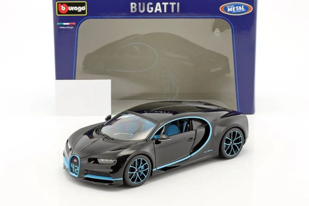 โมเดลรถ 1:18 Bugatti Chiron #42 J.-P. Montoya ปี 2016 สีดำ Bburago