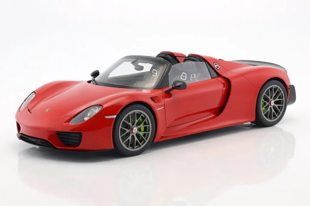 โมเดลรถ 1:12 Porsche 918 Spyder Weissach Paket ปี 2013 สีแดงอินเดีย AUTOart