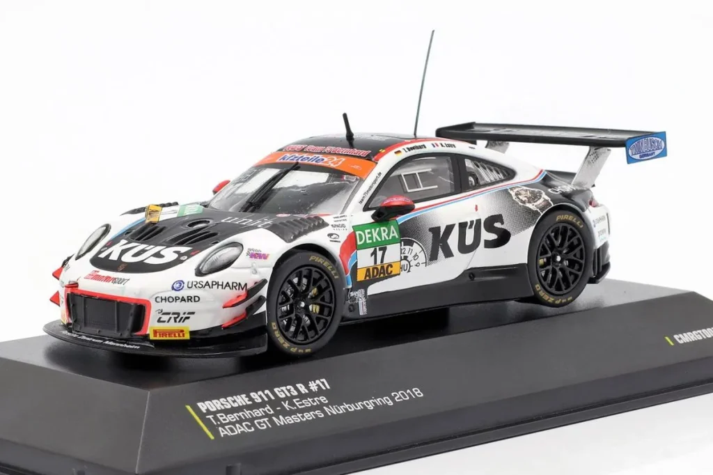 โมเดลรถ 1:43 Porsche 911 (991) GT3 R #17 Timo Bernhard, Kevin Estre อันดับ 5 1. การแข่งขัน ADAC GT Masters Nürburgring ปี 2018 CMR