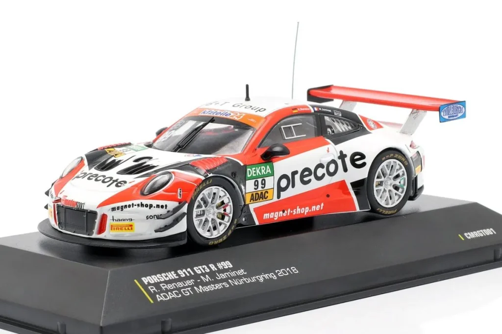 โมเดลรถ 1:43 Porsche 911 (991) GT3 R #99 Robert Renauer, Mathieu Jaminet อันดับ 5 2. การแข่งขัน Nürburgring / ADAC GT Masters Champion ปี 2018 CMR