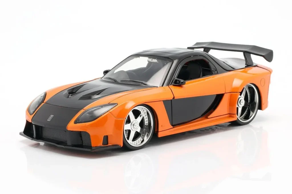 车型 1:24 Mazda RX-7 Han Lue Film: The Fast and the Furious: Tokyo Drift (2006) 橙色 / 黑色 Jadatoys
