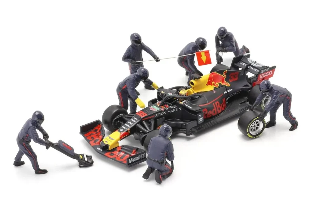 ฟิกเกอร์ 1:43 Pit Crew Figuren Set #1 ทีมสีน้ำเงิน ฟอร์มูล่าวัน American Diorama
