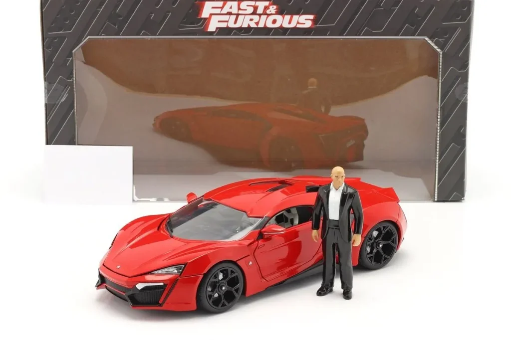 车型 1:18 Lykan Hypersport Dominic “Dom” Toretto Film “Furious 7” (Fast & Furious 7 / 2015) 年 2014 红色 Jadatoys