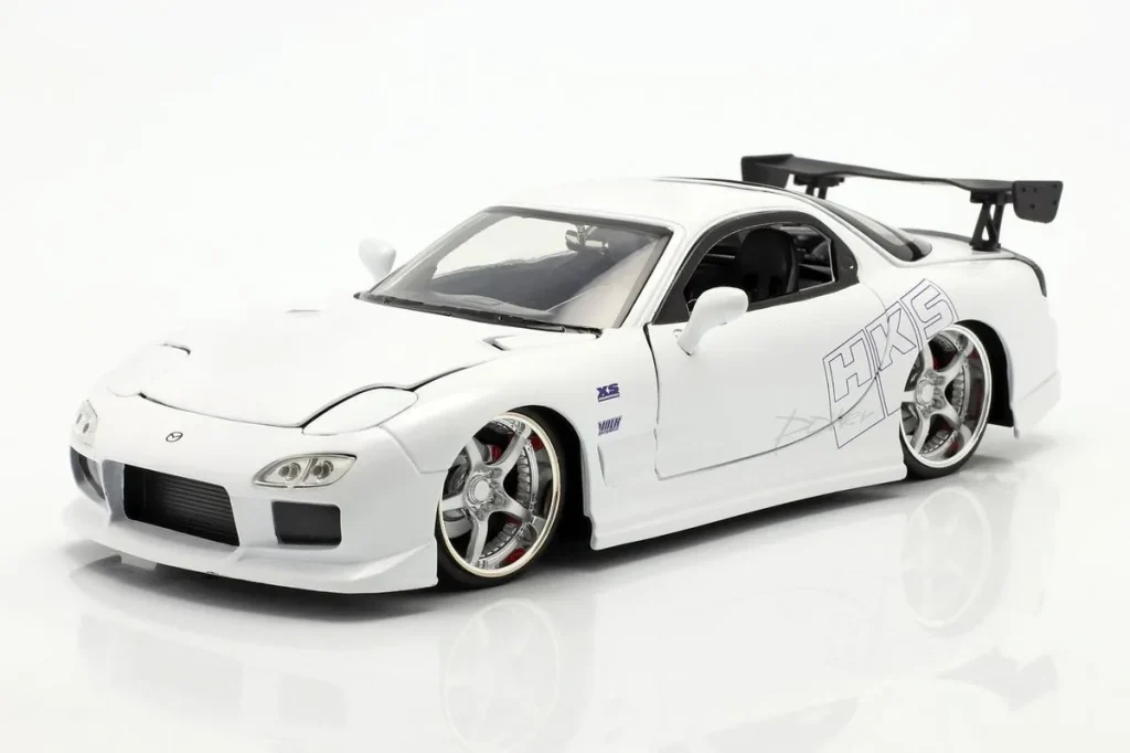 โมเดลรถ 1:24 Mazda RX-7 Filmreihe “Fast & Furious” ปี 1993 สีขาว Jadatoys