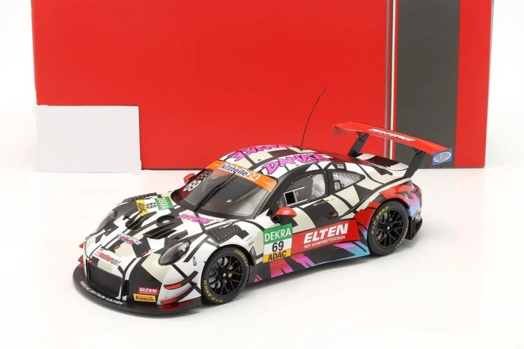 车型 1:18 Porsche 911 (991) GT3 R #69 Jan-Erik Slooten, Lucas Luhr GT Masters 年 2018 Ixo