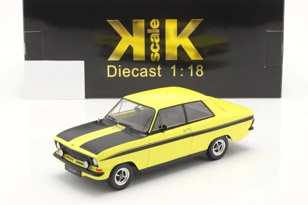 โมเดลรถ 1:18 Opel Kadett B Sport ปี 1973 สีเหลือง / ดำ KK-Scale