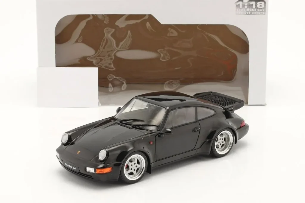 Model 1:18 Porsche 911 (964) Turbo year 1990 Black Solido
