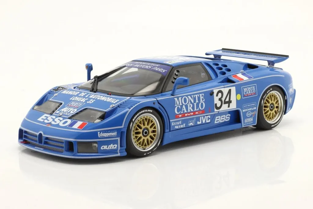 车型 1:18 Bugatti EB110 SS #34 Alain Cudini, Eric Hélary, Jean-Christophe Boullion 24 小时勒芒年 1994 AUTOart